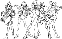 A coloring page of winx club